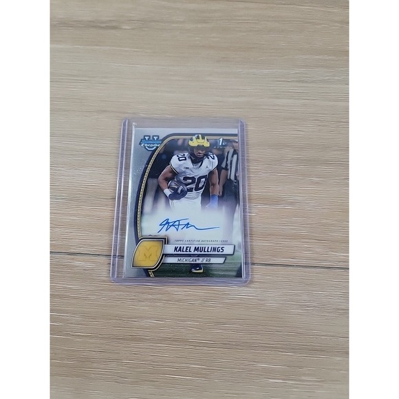Bowman Chrome Other - Kalel Mullings 2024 Bowman Chrome Autograph Prospect RC Michigan RB